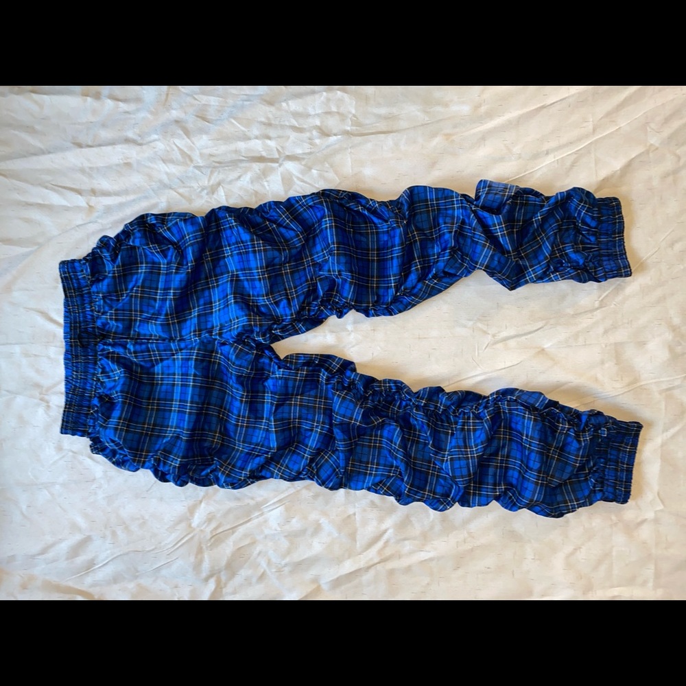 Fashion Nova Blue Plaid Stacked Jogger Pants